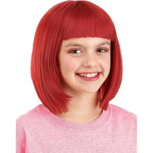 Kid’s Strawberry Shortcake Costume Wig for Girls – Red Bob Cut Hair Wig with Mesh Cap – Officially Licensed