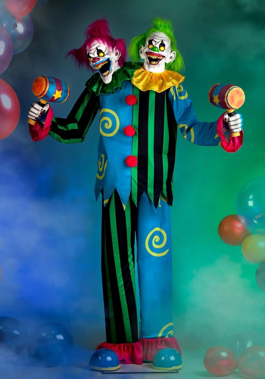 image:imageFun Costumes 75 FT Double Trouble Demon Clown Animatronic Evil Talking Circus Clown Decorations for Halloween StandardStandard
