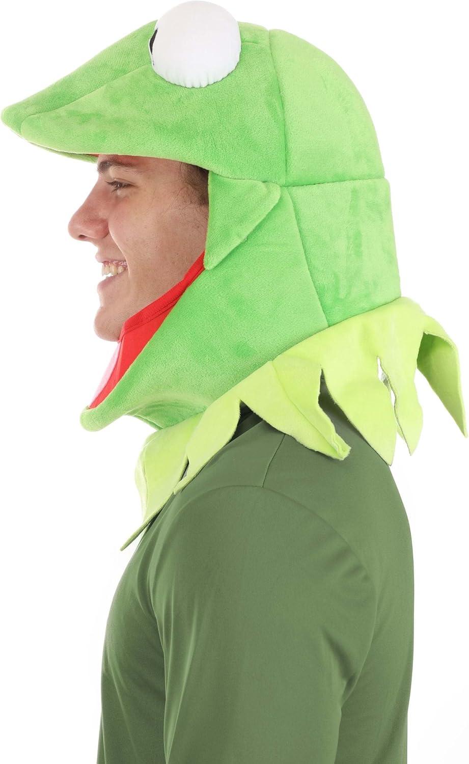 image:imageelope Kermit Jawesome Hat amp Collar Accessory Kit Soft Sculpted Eyes and Adjustable Fit Officially Licensed Green