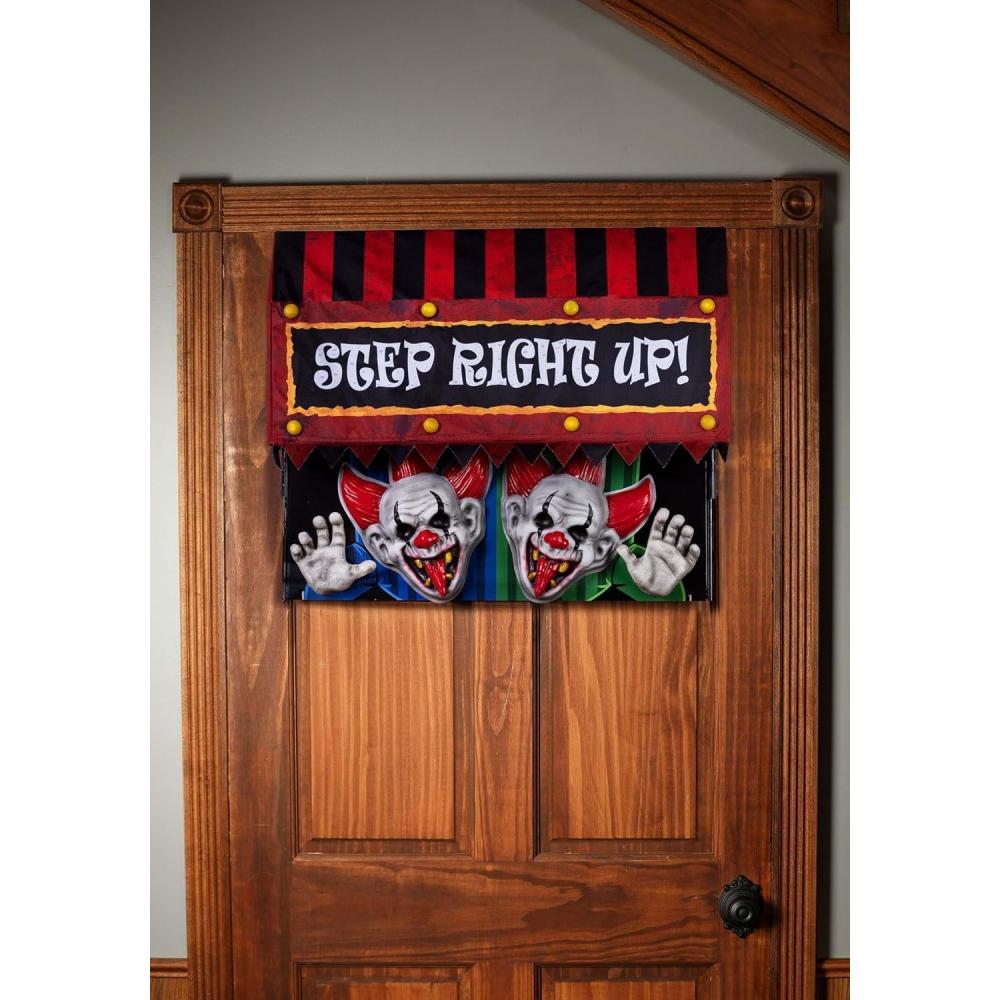 image:imageFun Costumes Brick Thunder DropDown Scary Clowns Animatronic Scary Circus Clown Halloween Decoration  Door Hanging Clown PropStandard