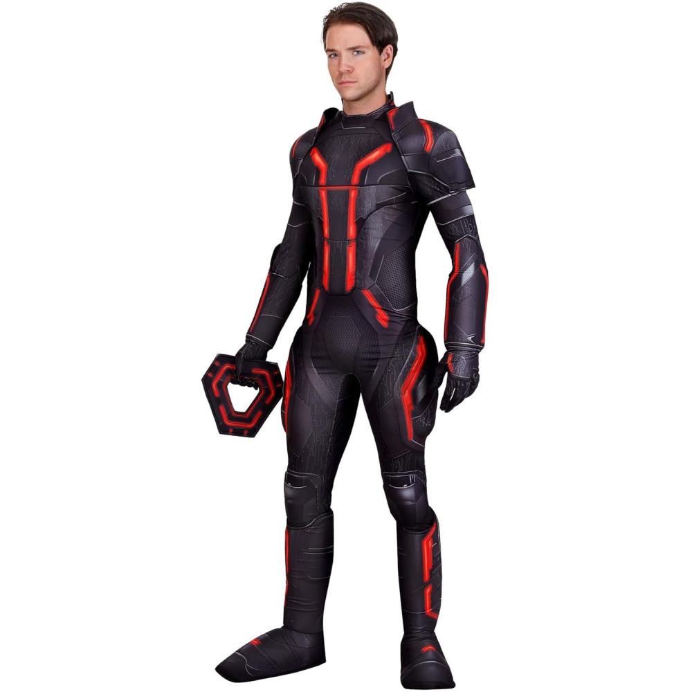 image:imageMens Disney Tron Ares Costume Jumpsuit with Gloves Boot Tops Disc Accessory SciFi and Halloween Events