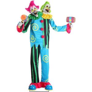 Fun Costumes 7.5 FT Double Trouble Demon Clown Animatronic, Evil Talking Circus Clown Decorations for Halloween Standard(Standard)