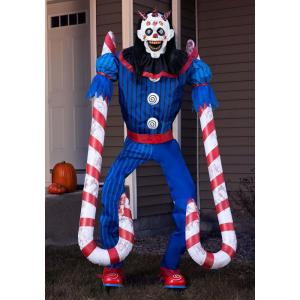 Fun Costumes Brick Thunder Candy Cain Horror Animatronic Decoration, 6ft Spooky Halloween Prop for Haunted Houses and Parties, Standard