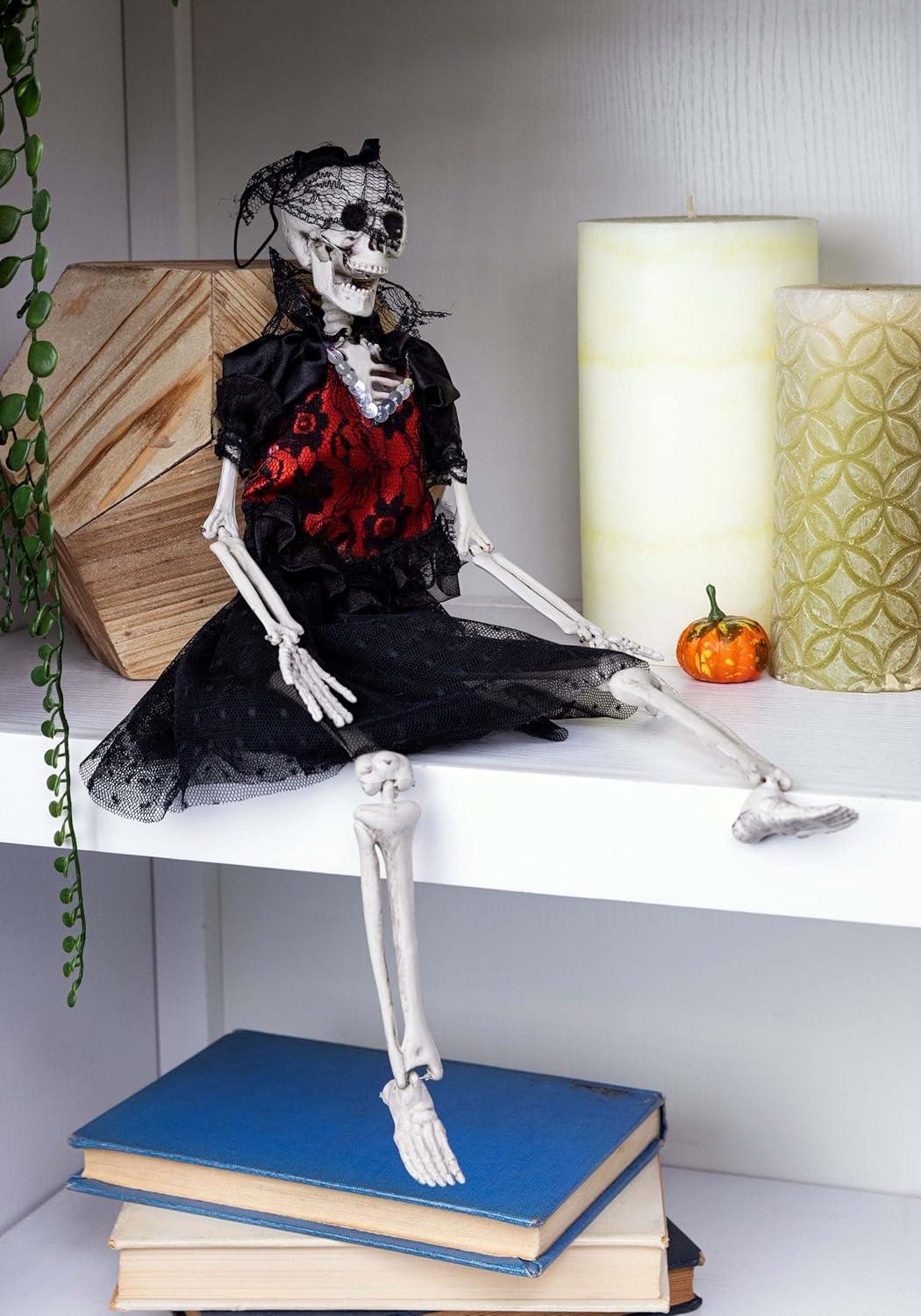 image:imageFun Costumes 16 Hanging Gothic Dress Skeleton Outdoor amp Indoor Decoration Satin lace Material Halloween Room Decor StandardStandard