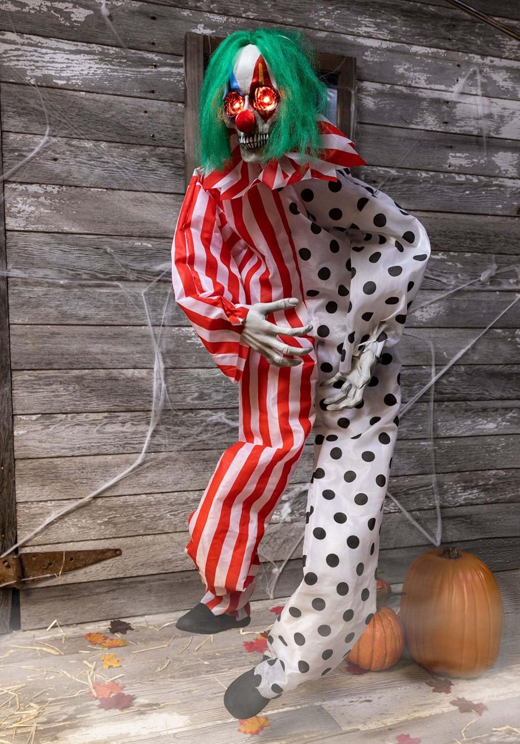 image:imageFun Costumes 45FT Animatronics Hanging Talking Evil Clown Outdoor amp Indoor Decoration Battery Operated LightUp Eyes Sound Making Display DecorOne Size