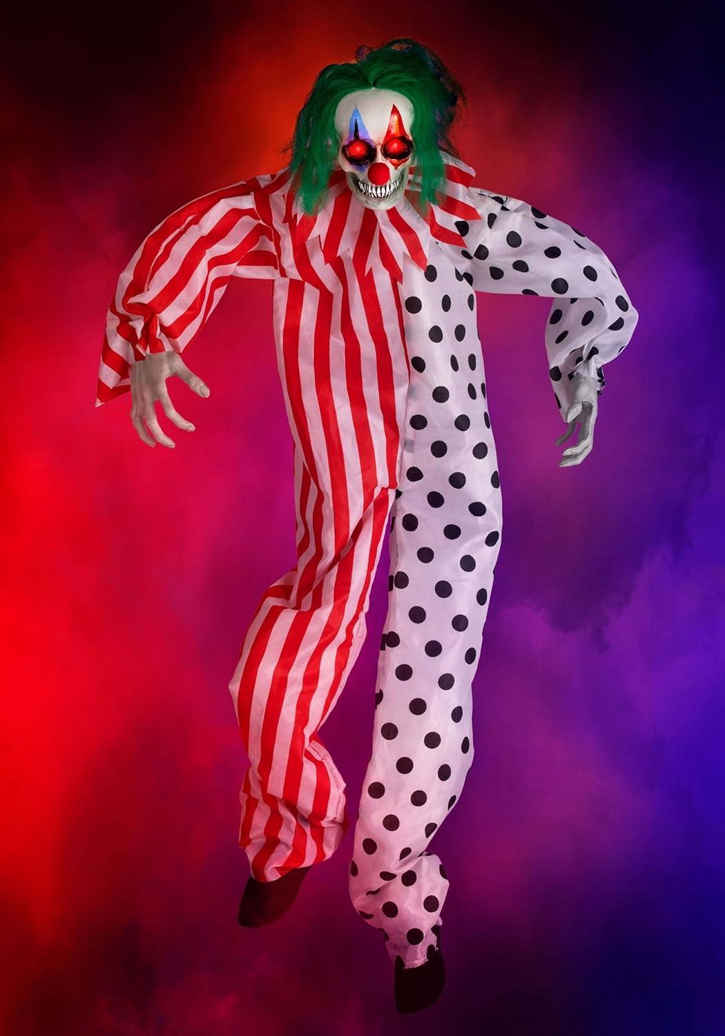 image:imageFun Costumes 45FT Animatronics Hanging Talking Evil Clown Outdoor amp Indoor Decoration Battery Operated LightUp Eyes Sound Making Display DecorOne Size