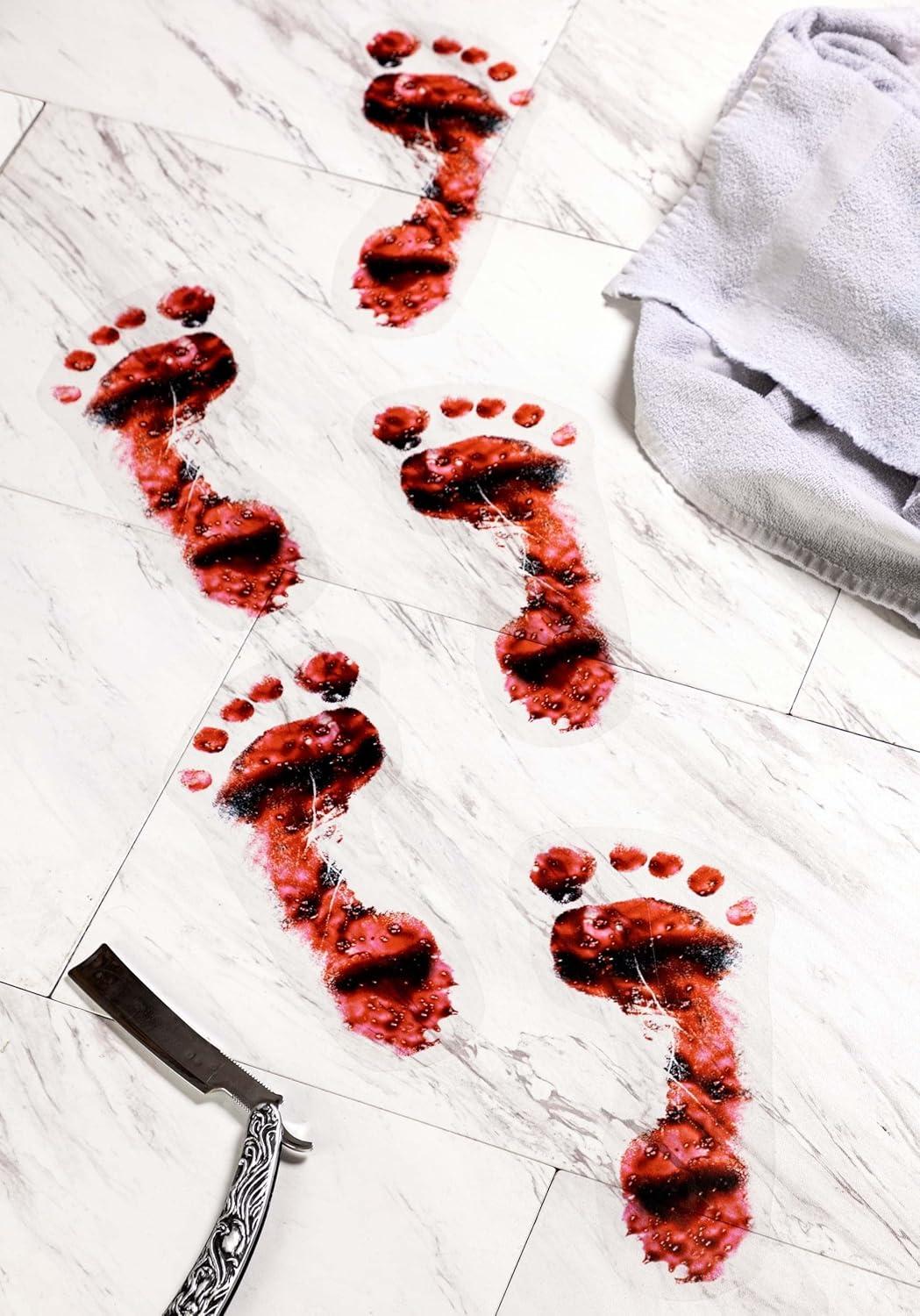 image:imageFun Costumes Bloody Shoe Print Sticker Decals Halloween Footprint Decor PVC Scary Room DecorationStandard