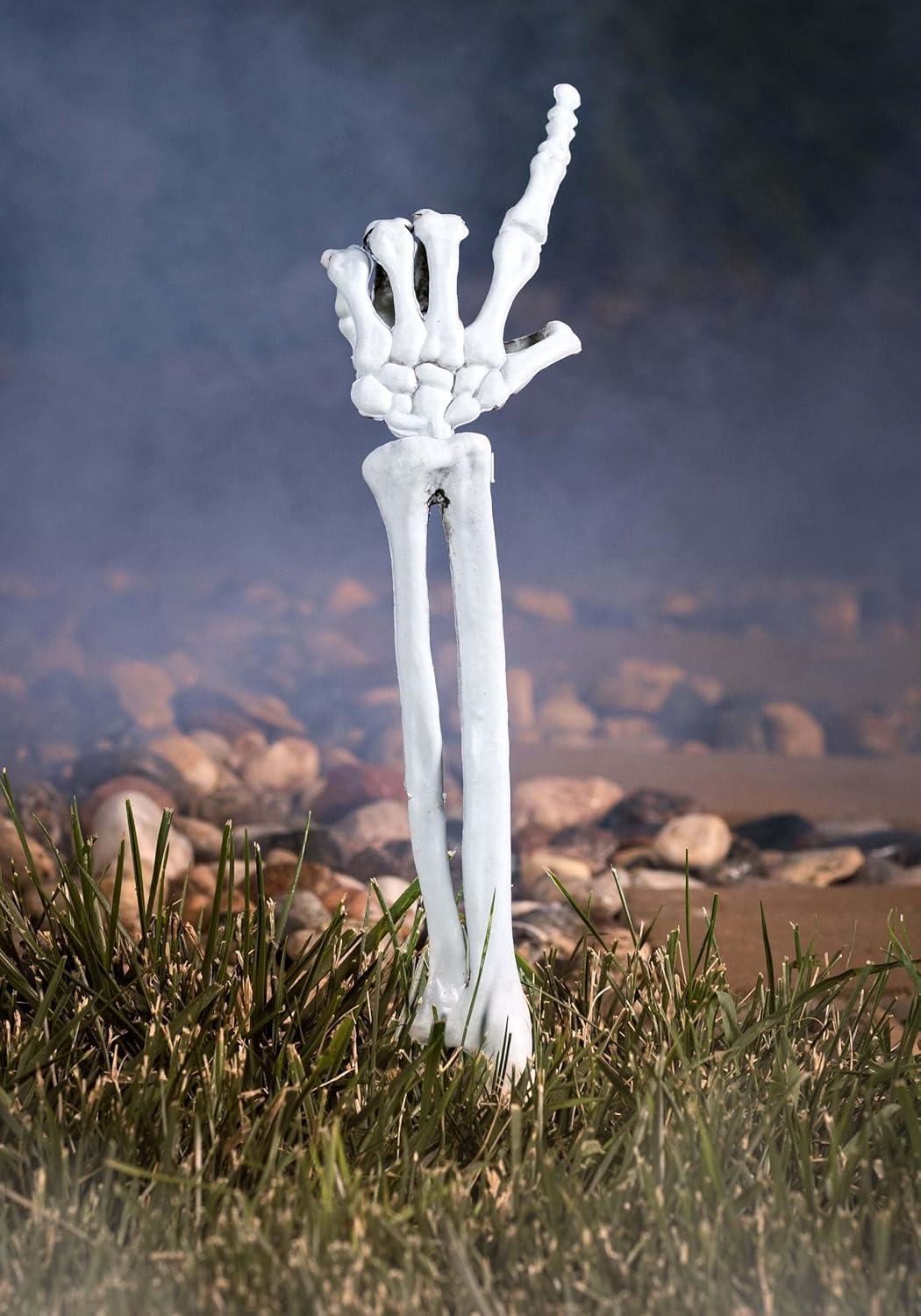 image:imageFun Costumes Realistic Boney Skeleton Arm Outdoor Yard Decoration Posable Haunted Houses Graveyard Tombstone Halloween Props Display StandardStandard