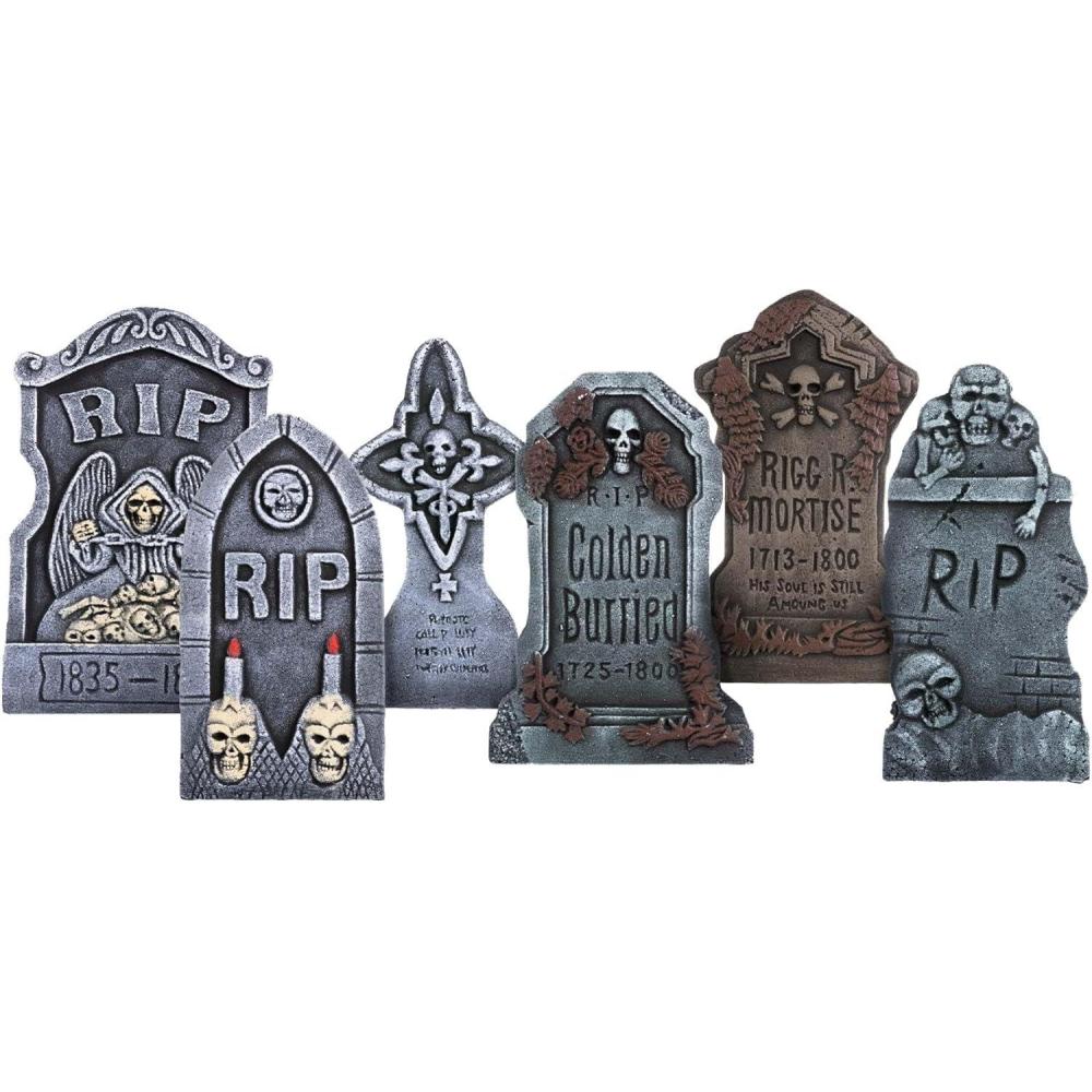 image:imageFun Costumes 6 Piece Scary Tombstone Decoration Set StandardStandard