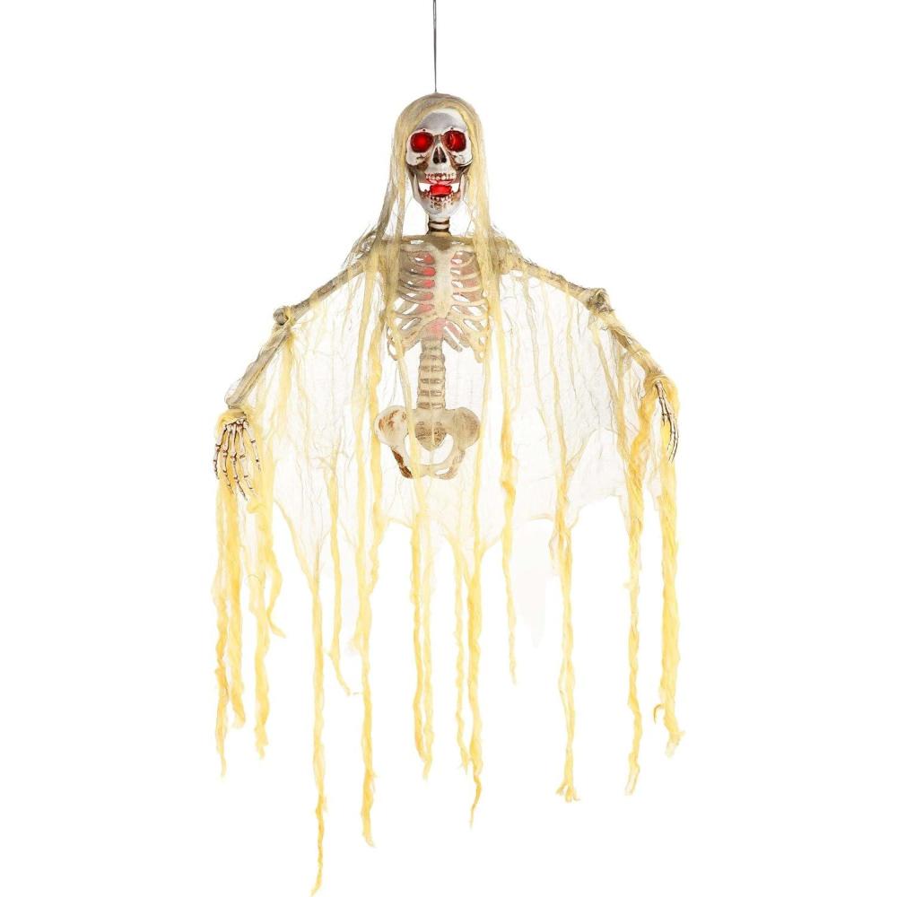 image:imageFun Costumes Hanging Red Eye Skeleton Halloween Decoration Cheesecloth Drapes BatteryOperated LED LightsStandard