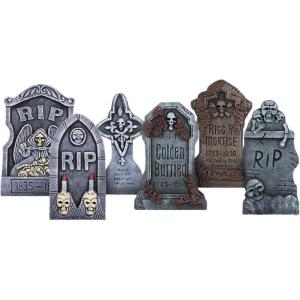 Fun Costumes 6 Piece Scary Tombstone Decoration Set Standard(Standard)