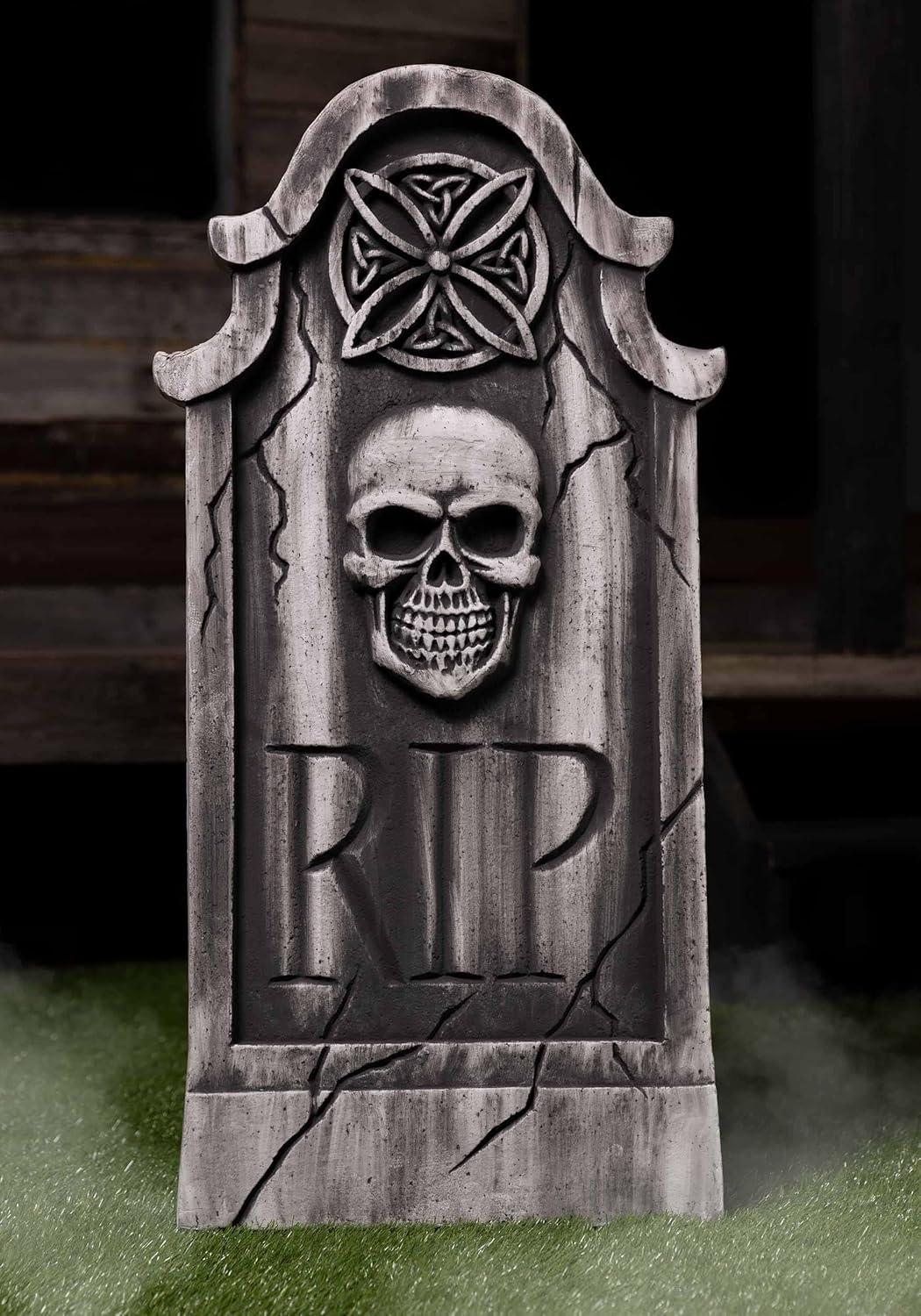 image:imageFun Costumes Weathered Skull Tombstone Prop StandardStandard