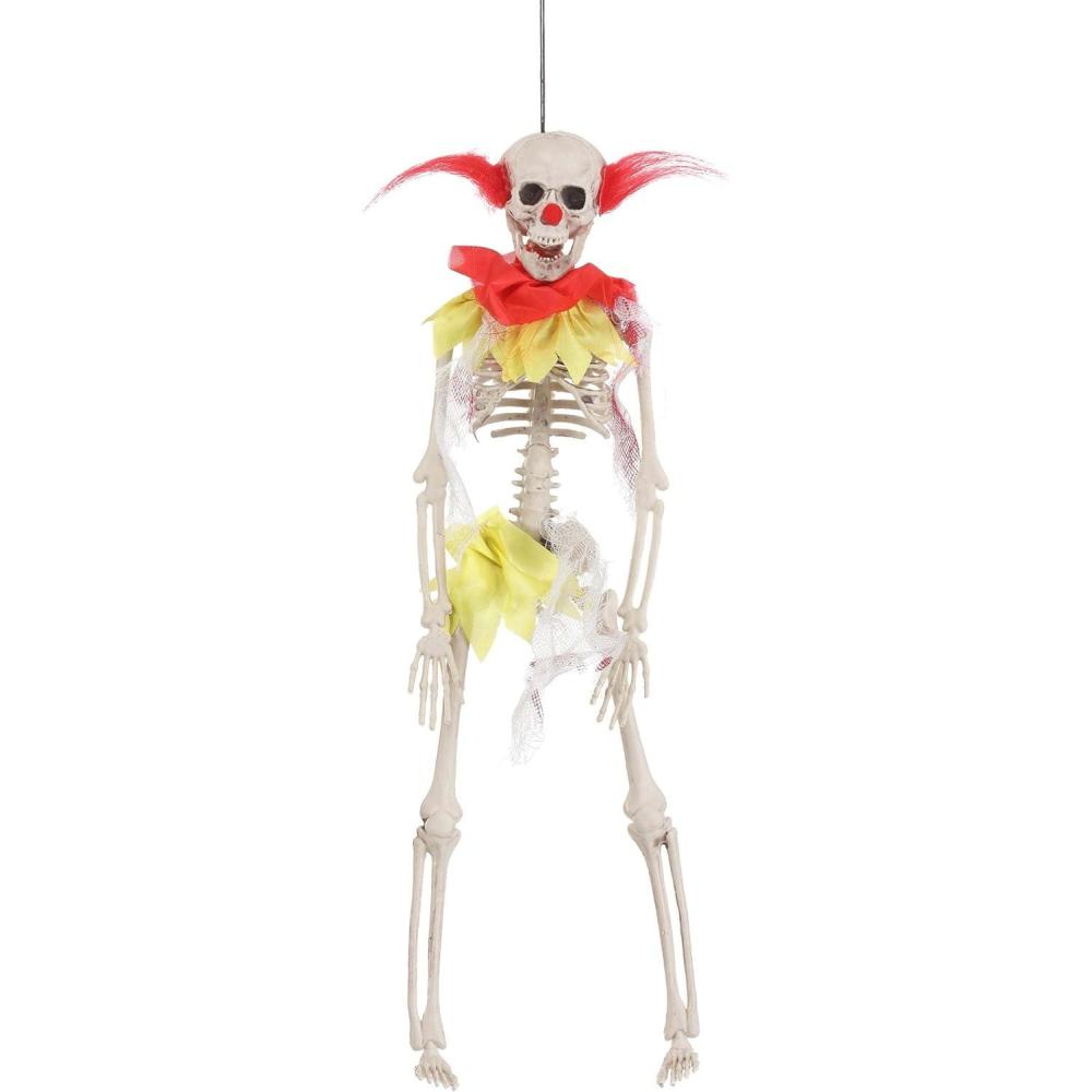 image:imageFun Costumes Clown Skeleton Hanging Decorative Ornament Party Props for Halloween Poseable Joints 16 Tall Articulated Neck Shoulders amp HipsStandard