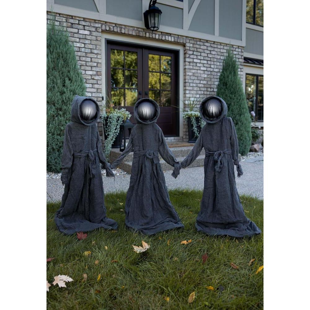 image:imageFun Costumes Wall of Reapers Standing Halloween Lighted Decoration Outdoor Yard Prop with Holding Hands Reapers and Stakes StandardST