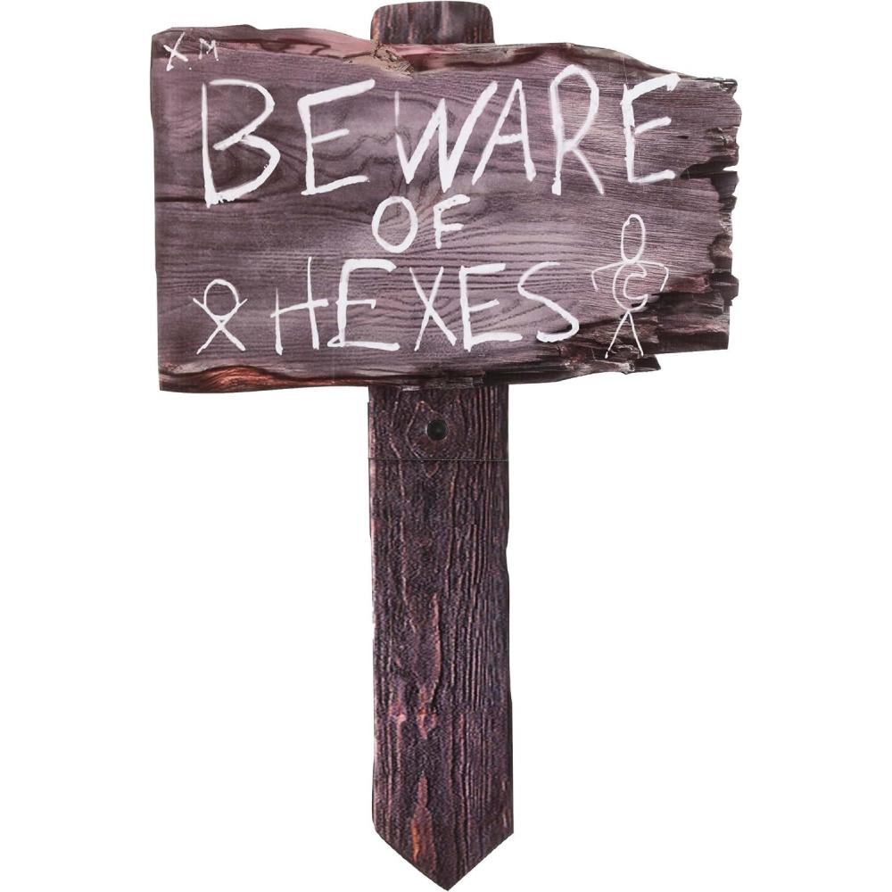 image:imageFun Costumes Witch Way Hex Halloween Sign Standard NaturalStandard