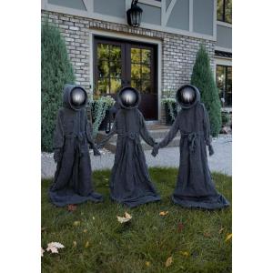 Fun Costumes Wall of Reapers Standing Halloween Lighted Decoration Outdoor Yard Prop with Holding Hands Reapers and Stakes Standard(ST)