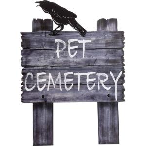 Fun Costumes Witch Way Pet Cemetery Sign Decoration – Standard, Gray(Standard)