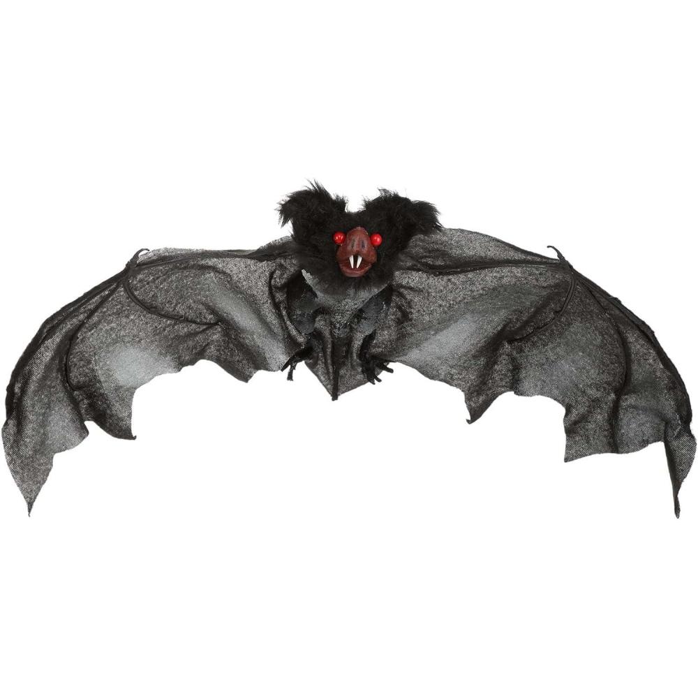 image:imageFun Costumes Hanging Bat Fuzzy Decorative Ornament Small Black Vampire Spooky Scary Creepy Realistic DisplayStandard