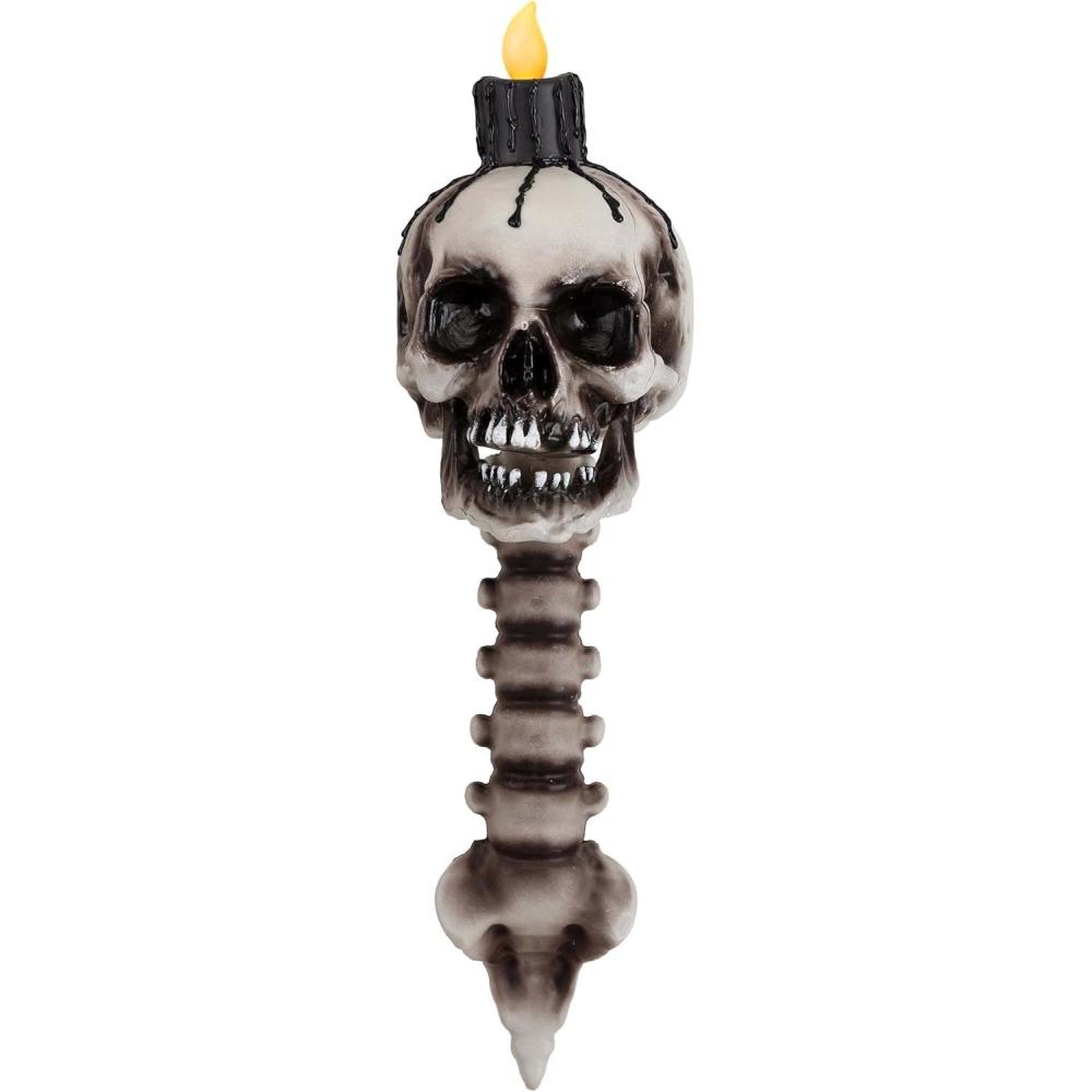 image:imageFun Costumes Skull Torch Halloween LightUp Outdoor amp Indoor Decoration Prop Scary Creepy Spine DisplayStandard