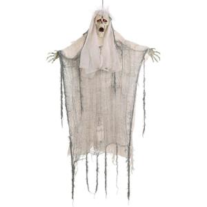 Fun Costumes 3FT Hanging Scary Spooky Ghost Indoor & Outdoor Decoration, Light-Up Flashing Eyes Noises Halloween Yard Display(Standard)