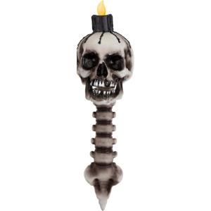 Fun Costumes Skull Torch Halloween Light-Up Outdoor & Indoor Decoration, Prop Scary Creepy Spine Display(Standard)
