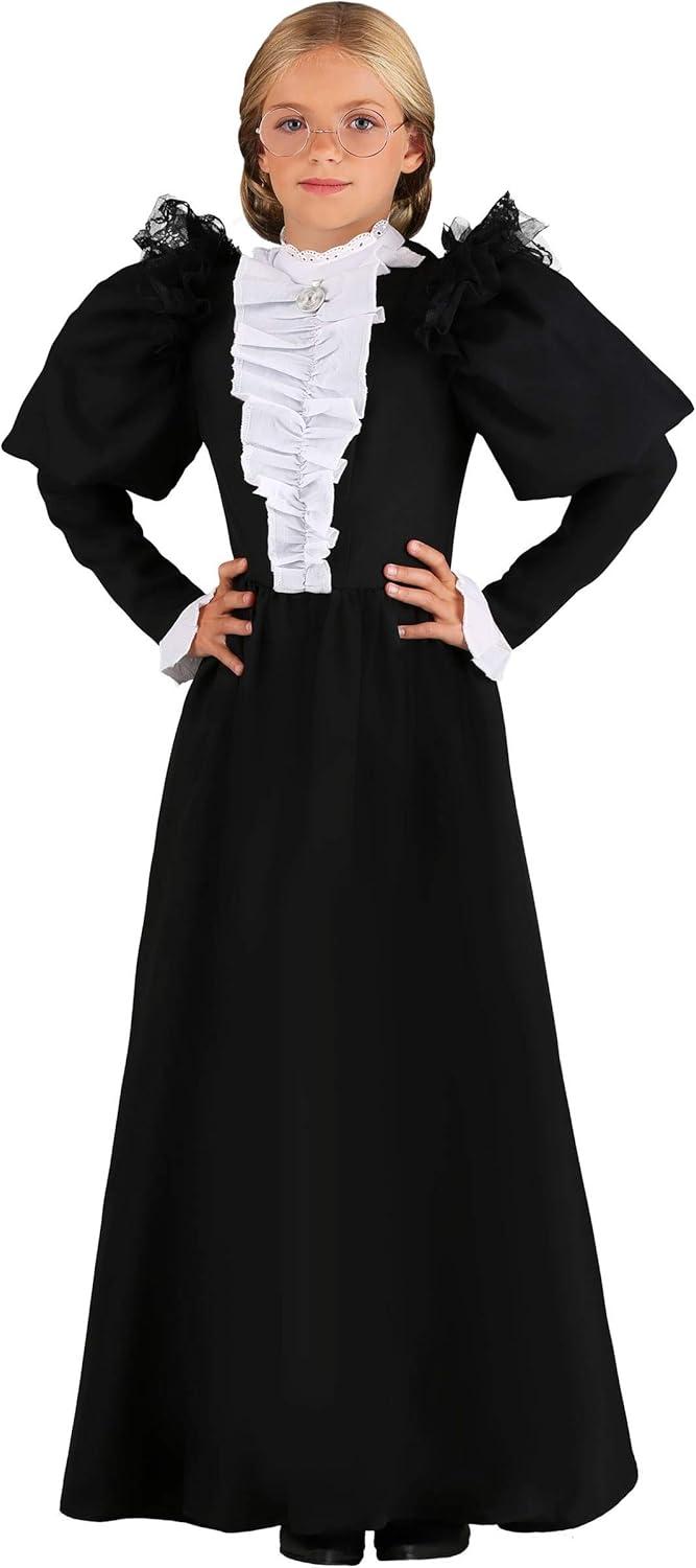 image:imageSusan B Anthony Costume for Kids Girls Historic Black Victorian Era Colonial Dress Costume
