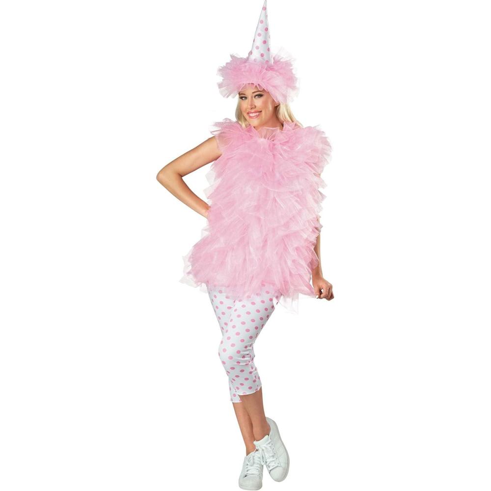 image:imageAdult Womens Cotton Candy Costume Tunic Leggings amp Hat