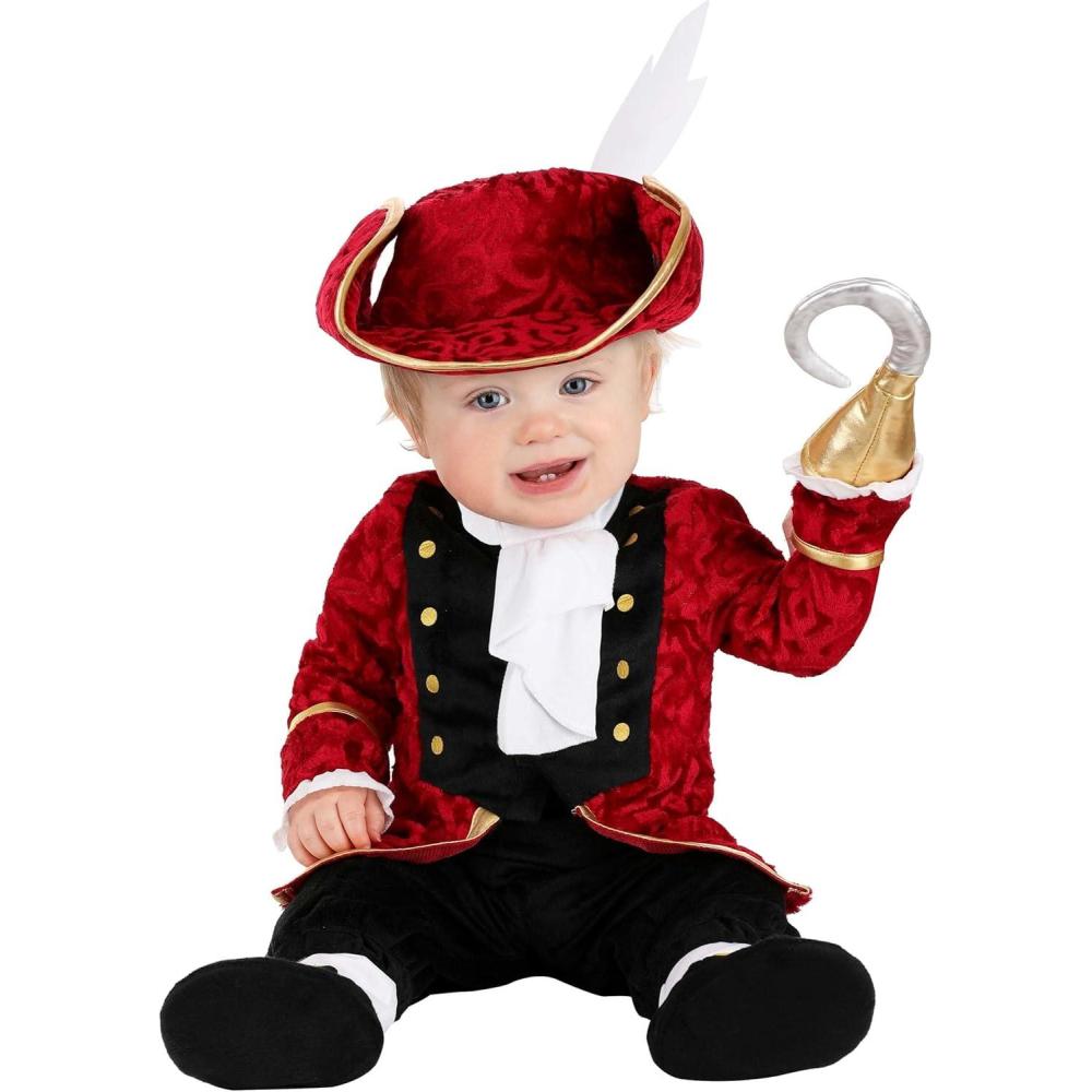 image:imageCharming Captain Hook Infant Pirate Costume Velour Jacket with Jabot amp Cuff Ruffles