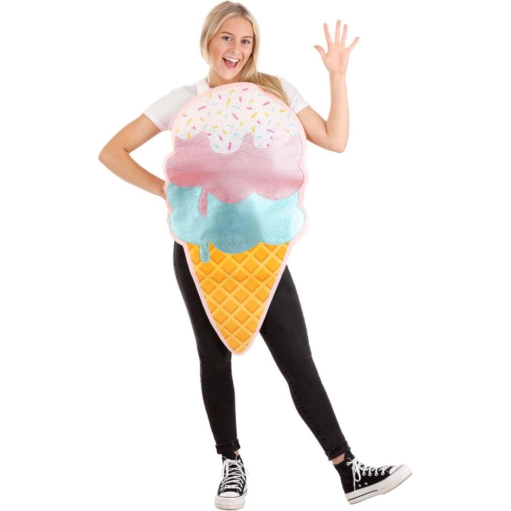 image:imageIce Cream Cone Costume for Adults Sandwich Board Ice Cream Costume for Men amp Women Food amp Dessert Costumes