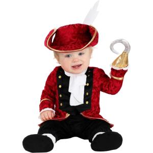 Charming Captain Hook Infant Pirate Costume – Velour Jacket with Jabot & Cuff Ruffles