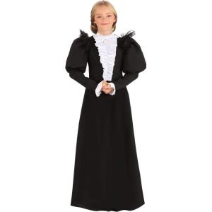 Susan B. Anthony Costume for Kids, Girls Historic Black Victorian Era Colonial Dress Costume