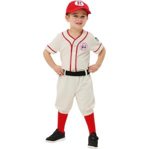 Toddler A League of Their Own Jimmy Dugan Coach Costume Kids Baseball Player Costume(Bundle W/ Tote)