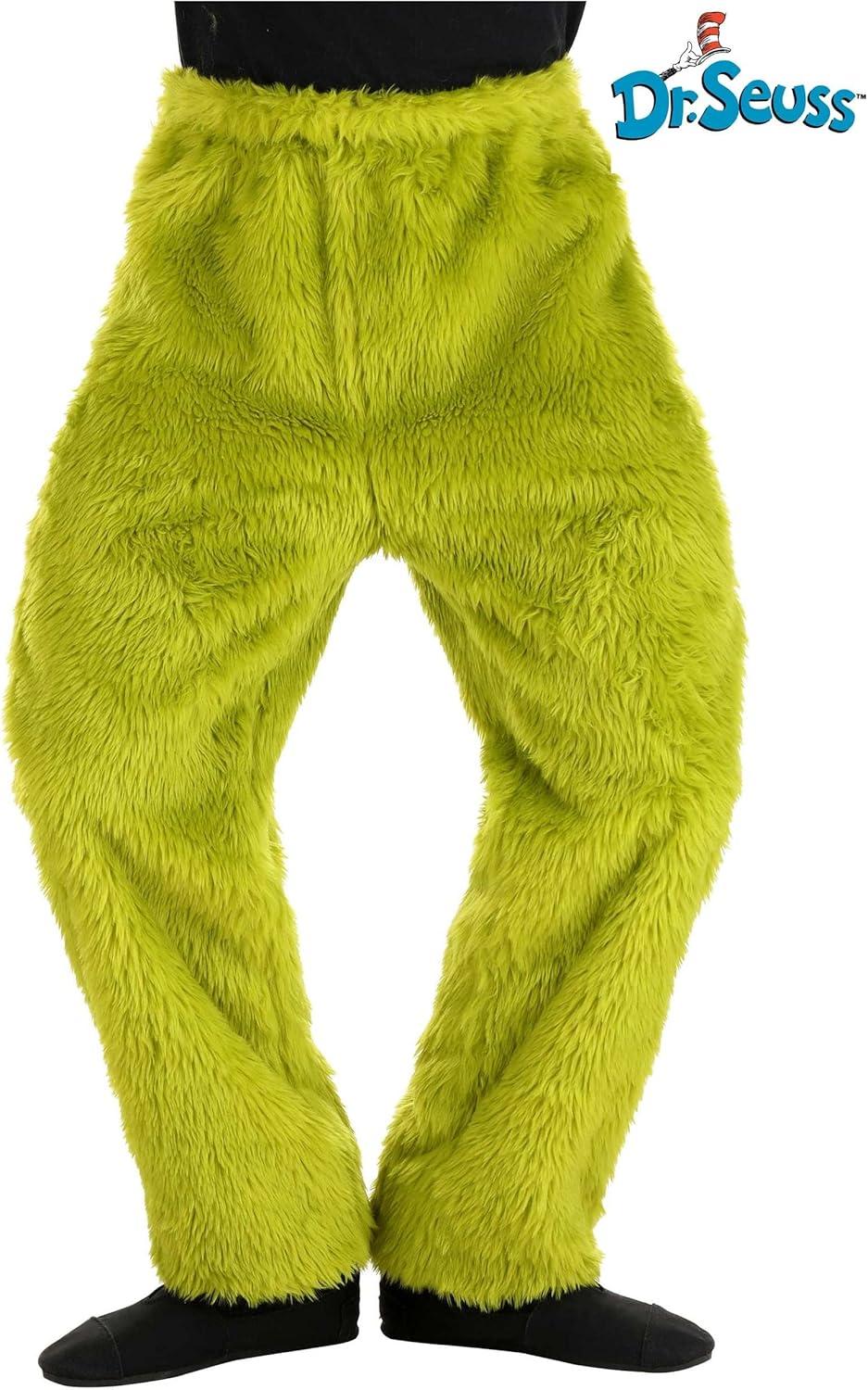 image:imageDr Seuss Grinch Green Fur Pants for Adults Relaxed Fit with Elastic Waistband Officially LicensedGreen