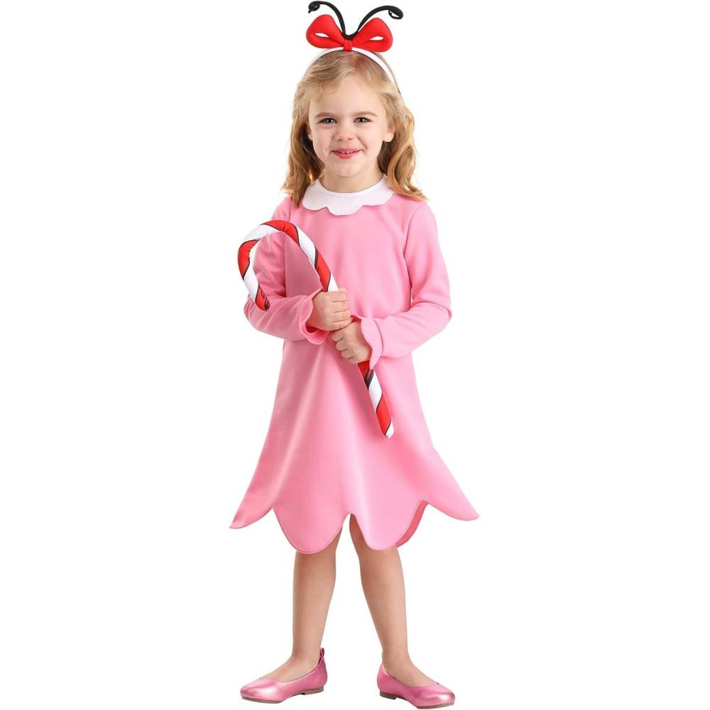 image:imageWhimsical Cindy Lou Who Costume for Girls Embrace Dr Seuss Magic with Adorable Dress amp Candy Cane Accessory