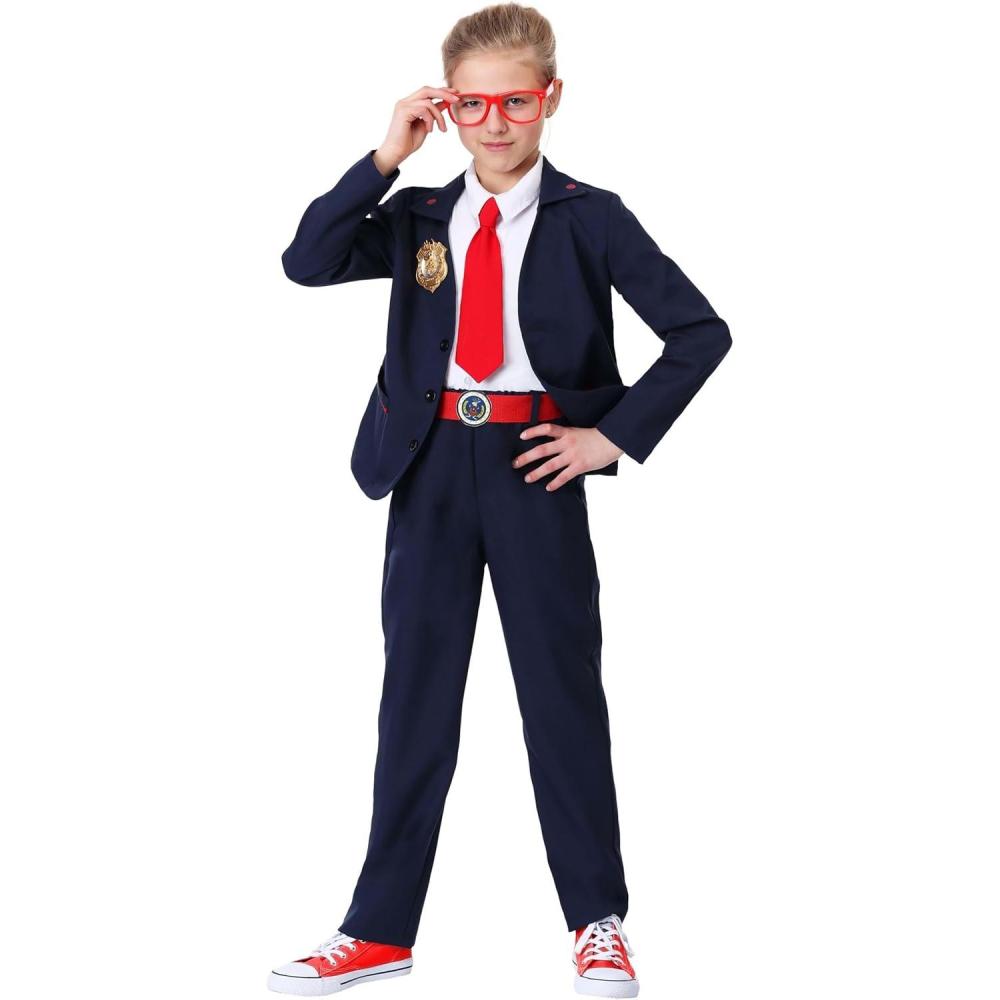 image:imageKids Odd Squad Agent Costume  Childs PBS Math Agent Suit with Jacket Pants Shirt Front Necktie Belt Badge CardCostume