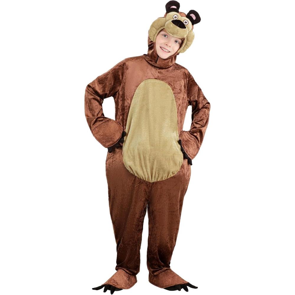 image:imageMasha and the Bear Bear Costume for Kids  Jumpsuit with Attached Mitts and Headpiece