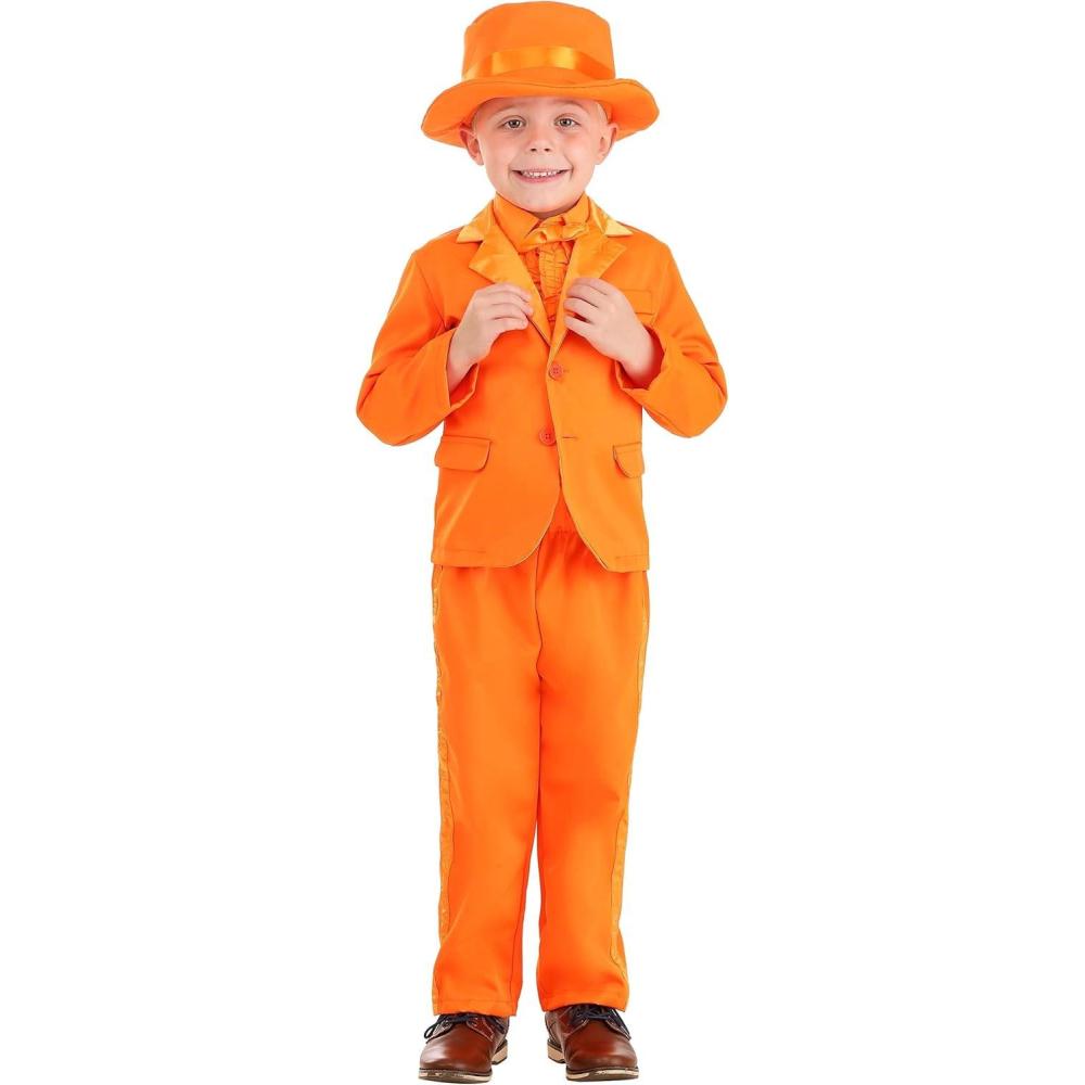 image:imageToddler Orange Tuxedo Outfit for Boys Classy Halloween Suit Costume