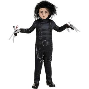 Toddler Edward Scissorhands Halloween Costume, Jumpsuit With Gloves And Felt Scissor Blades For Fingers