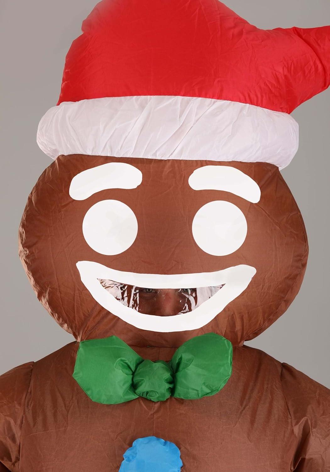 image:imageAdult Gingerbread Man Costume Inflatable Christmas Costumes Blow Up Xmas Outfit Funny Holiday Party Costume