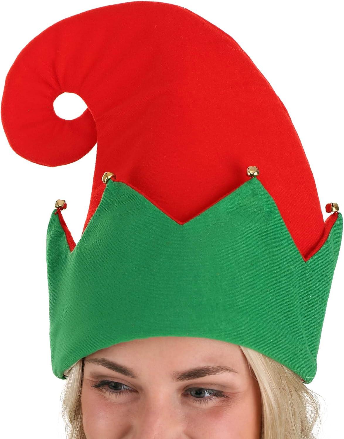 image:imageAdult Holiday Elf Costume Womens Elf Outfit with Elf Dress Hat and Belt Christmas Costume for WomenBundle W Tights