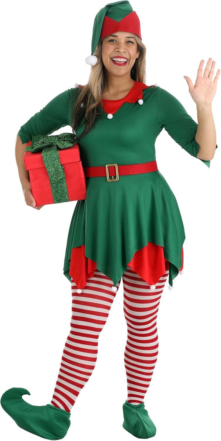 image:imageAdult Santas Helper Costume for Women Jolly Holiday Attire North Pole Elf Halloween Outfit