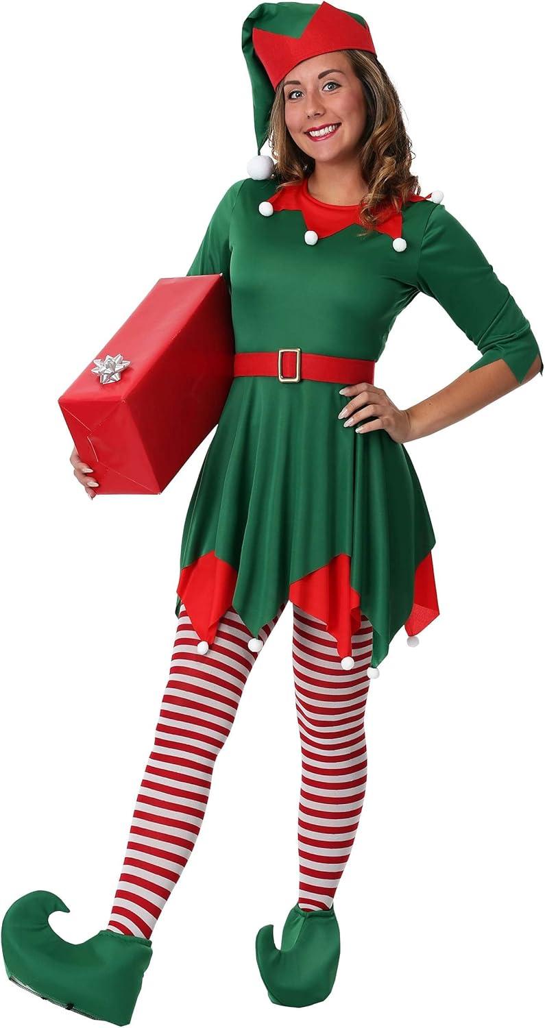 image:imageAdult Santas Helper Costume for Women Jolly Holiday Attire North Pole Elf Halloween Outfit