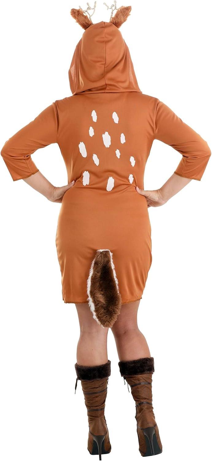 image:imageEnchanting Forest Fawn Womens Deer Costume Complete with Hooded Dress and Antlers