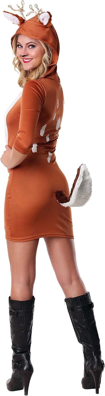 image:imageEnchanting Forest Fawn Womens Deer Costume Complete with Hooded Dress and Antlers