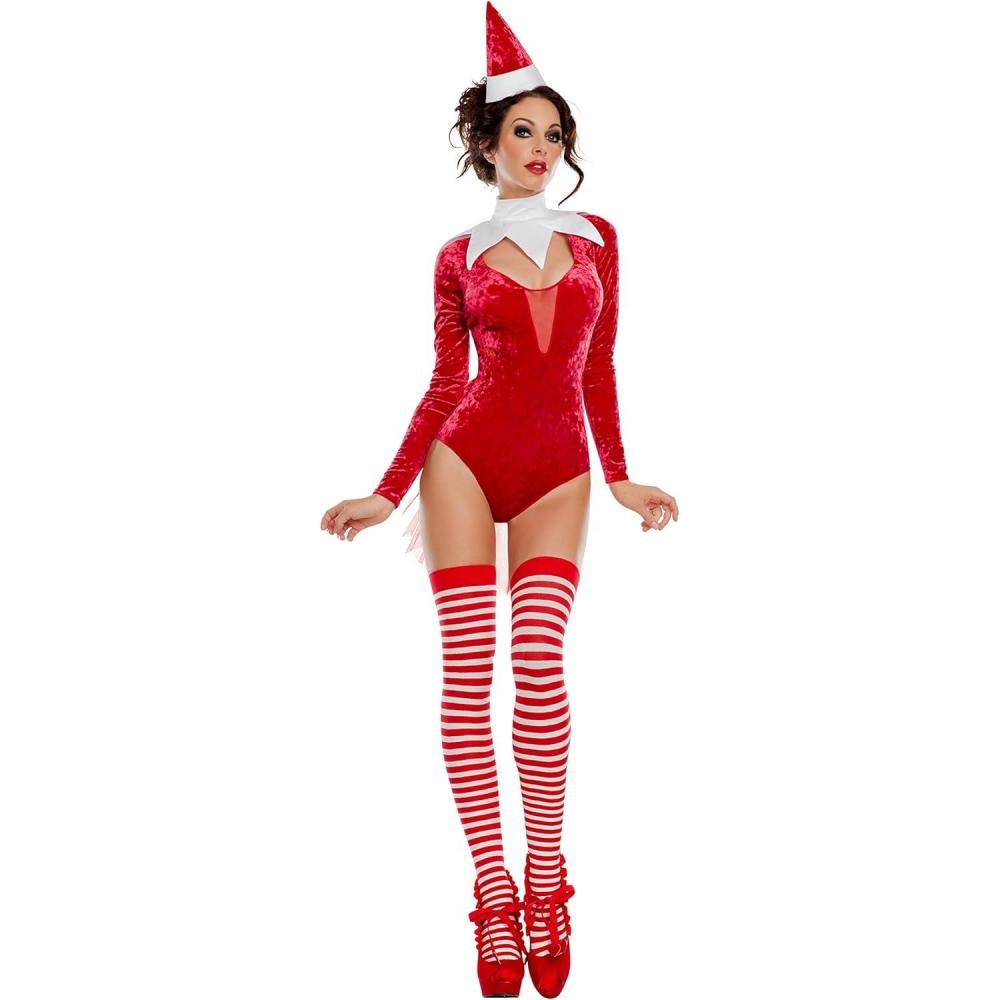 image:imageParty King Womens Santas Shelf Helper CostumeRedWhite