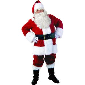 Adult Premiere Santa Claus Suit – Deluxe Holiday Outfit with Faux Fur Trim – Plus Size Christmas Costume(Costume)