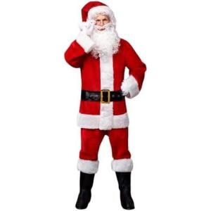 Fun Costumes Deluxe Red Santa Claus Adult Costume for Men, Christmas Professional Santa Suit for Cosplay or Photoshoots – Red – Medium(X-Large)