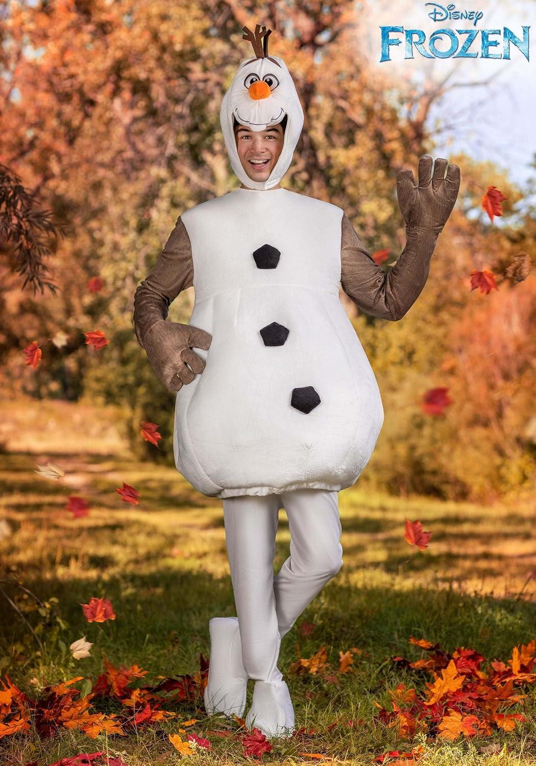 image:imageAdult Disney Frozen Olaf Halloween Costume for Men and Women Body Piece with Leggings Headpiece Hand and Shoe Covers