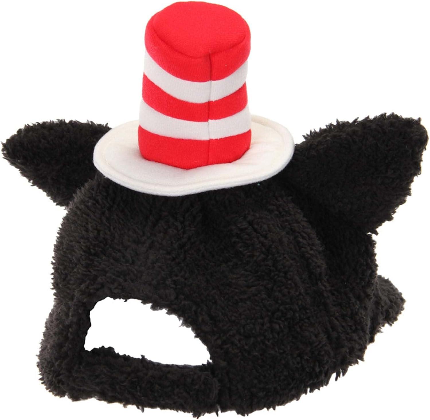 image:imageDr Seuss Cat in Hat Fuzzy Adjustable Snapback with Embroidered Face Cat in the Hat with Ears