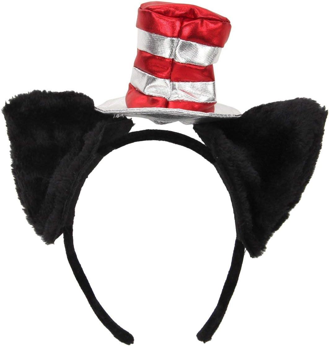 image:imageDr Seuss Cat in the Hat Deluxe Costume Ears Headband with Stovepipe Hat for Adults and KidsMulti